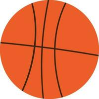 plano estilo cesta pelota icono en rojo color. vector