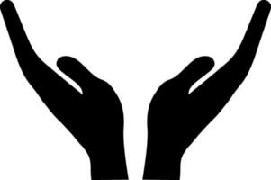 Silhouette of Supporting of caring hand gesture. vector