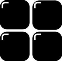 Illustration of black mobile app in flat style. Glyph icon or symbol. vector