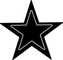 Black and white star in flat style. Glyph icon or symbol. vector