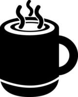 Vector hot coffee sign or symbol in flat style.