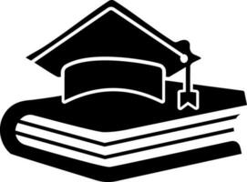 Book and graduation cap icon. vector