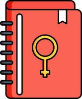 Flat style Female Gender Book icon or symbol. vector