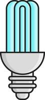 Spiral CFL Bulb Compact Fluorescent Light Icon In Cyan And Gray Color. vector