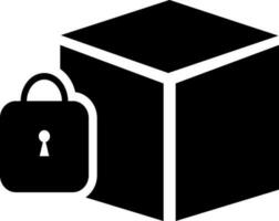 black and white box with lock. vector