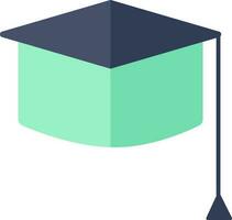 Graduation Cap icon in green and blue color. vector