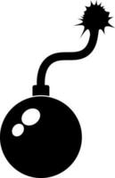 black and white bomb in flat style. vector