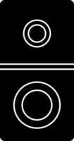 Black and white speaker in flat style. Glyph icon or symbol. vector
