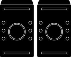 Two speaker in Black and white color. Glyph icon or symbol. vector