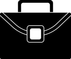 Black and white icon of briefcase in isolated. vector