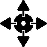 Four way direction arrows in Black and white color. vector
