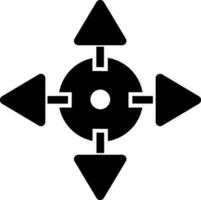 Four way direction arrows in Black and white color. vector