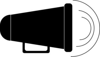 Black and white loudspeaker. Glyph icon or symbol. vector