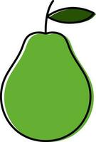 Isolated Pear Icon In Green Color. vector