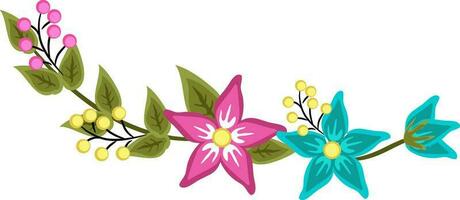 Illustration of beautiful flowers with green leaves. vector