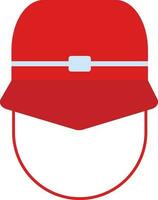 Red helmet icon for fire concept in illustration. vector