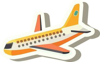 Colorful Airplane Icon In Sticker Style. vector