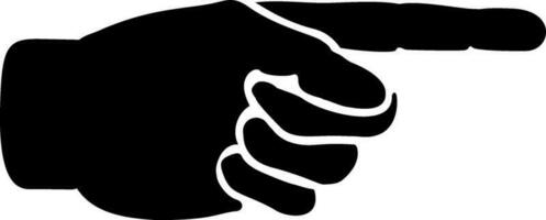 Black and white icon of pointing finger in flat style. vector