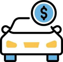 dollar car vector illustration on a background.Premium quality symbols.vector icons for concept and graphic design.