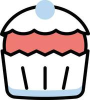 ilustración de vector de cupcake en un fondo. símbolos de calidad premium. iconos vectoriales para concepto y diseño gráfico.