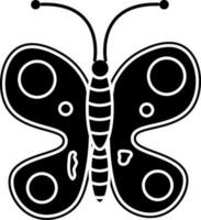 aislado mariposa icono en glifo estilo. vector