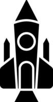 Isolated Rocket Icon In Black and White Color. vector