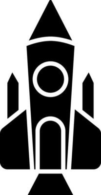 Isolated Rocket Icon In Black and White Color.