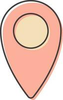 Map Location Pointer Icon In Pink Color. vector