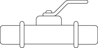 Illustration of a valve pipe in black line art. vector