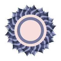 Illustration Of Mandala Flower Sticker In Flat Design. vector