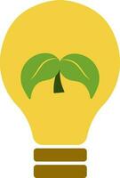 Yellow and brown Eco Bulb icon for save energy concept. vector