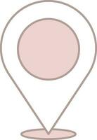 Pink And White Location Pin Icon Or Symbol. vector