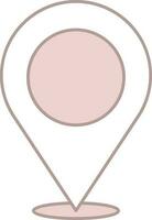 Pink And White Location Pin Icon Or Symbol. vector