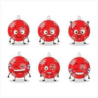 Cartoon character of christmas ball red with smile expression vector