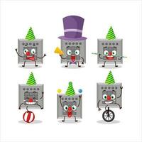 Cartoon character of button task with various circus shows vector