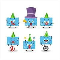 Cartoon character of blue christmas envelopes with various circus shows vector