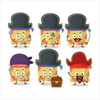 Cartoon character of 1st december calendar with various pirates emoticons vector