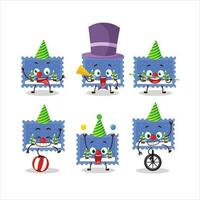 Cartoon character of landscape christmas ticket with various circus shows vector