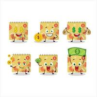 Halloween expression emoticons with cartoon character of 1st december calendar vector