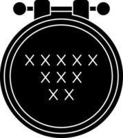 Quilting hoop icon or symbol in Black and White color. vector