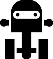Wheeled robot glyph icon. vector