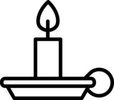 Candle stand icon in line art. vector