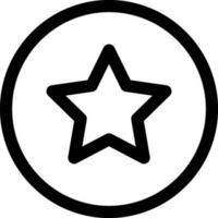 Line art illustration of star button icon. vector