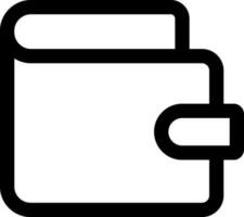 Wallet icon or symbol in line art. vector