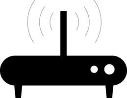 Black and white router in flat style. vector