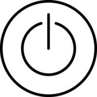 Power Button icon in black line art. vector