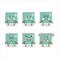 20th december calendar cartoon character with various angry expressions vector