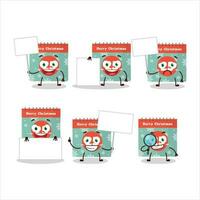 25th december calendar cartoon character bring information board vector