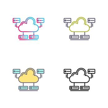 icono de vector de base de datos en la nube