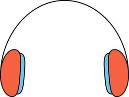 Isolated Headphone Icon in Orange Color. vector